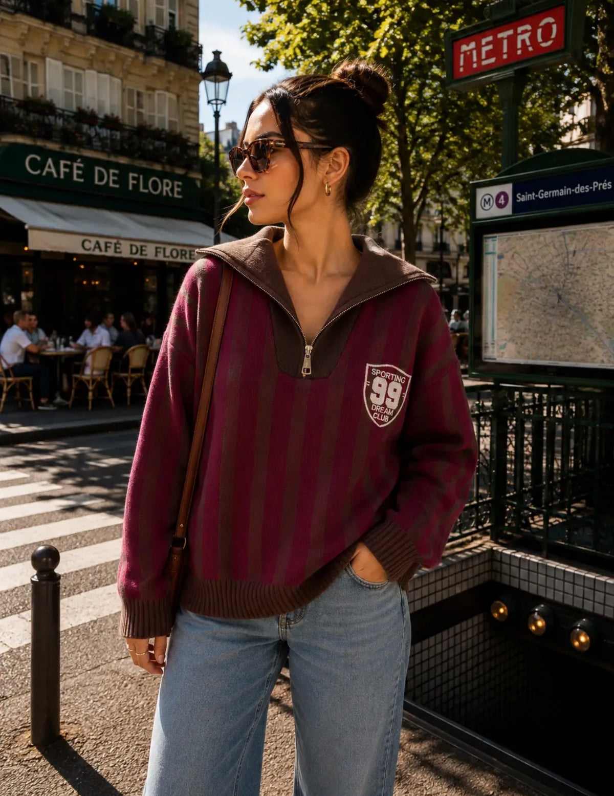 Anna - Burgundy/Brown Jumper