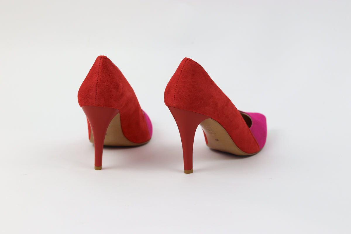Rachels -Z6895 Pink and Orange V Court Shoe
