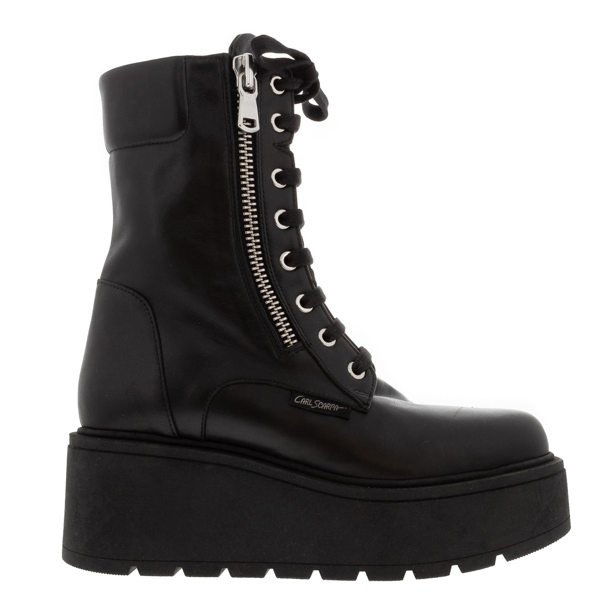 Carl Scarpa - Sabbati Black Platform Biker Boot