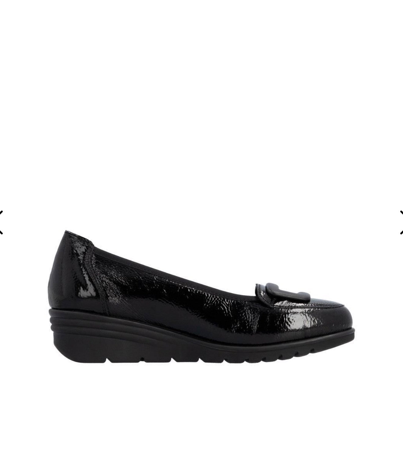 Rieker - L5362 Black Patent Wedge Loafer