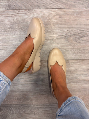 Wonders - C-33260 Beige Wedge Slingback