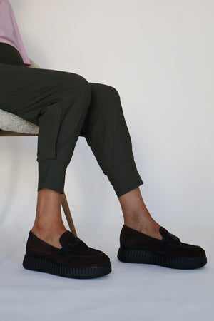Wonders - A-5203 Brown Suede Wedge Loafer