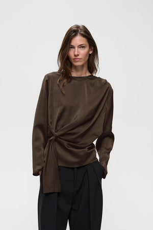 Inwear - Satine Brown Satin Top