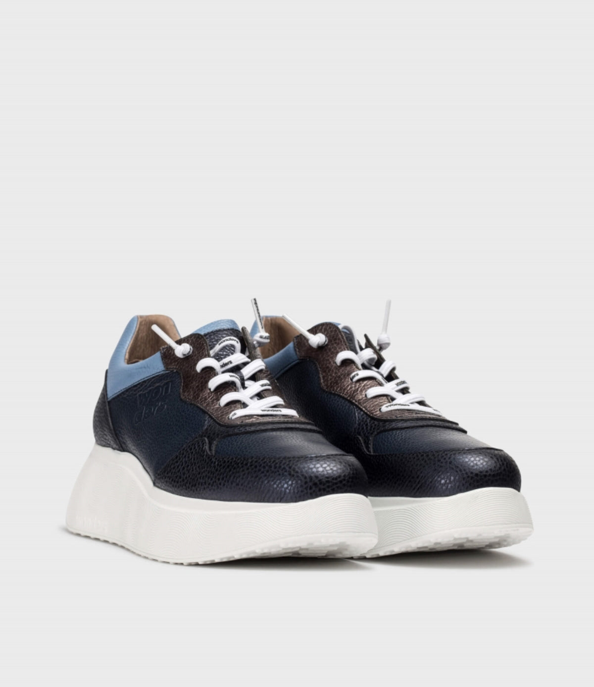 Wonders - A-3630 Navy Wedge Elastic Trainer