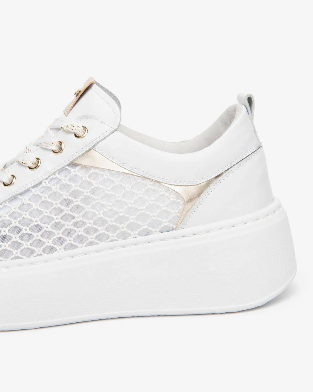 NeroGiardini - E615292D White Mesh Platform Trainer