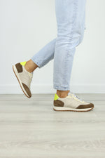 Wonders - A-4802 Beige and Khaki Trainer