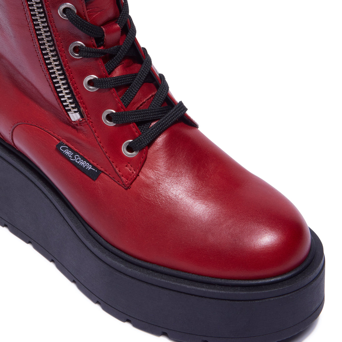 Carl Scarpa - Sabbati Red Platform Biker Boot