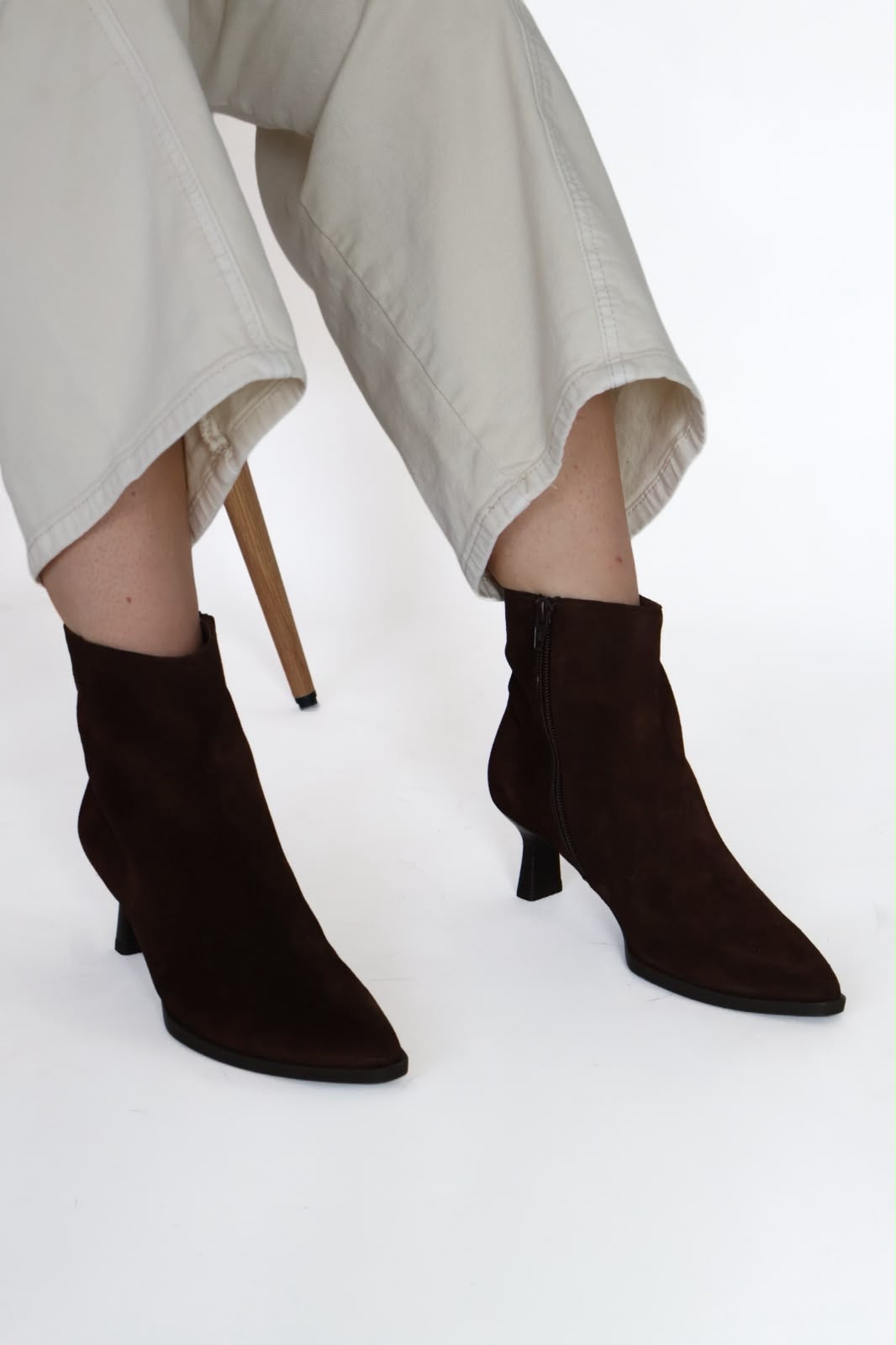 Unisa - Lomas Brown Kitten Heel Ankle Boot