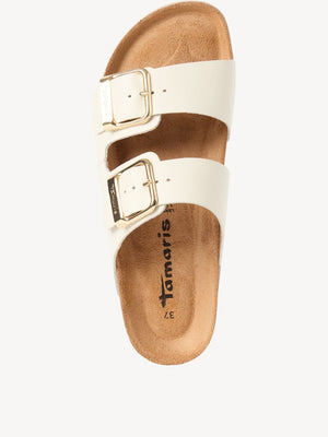 Tamaris - 27543 Cream Double Buckle Mule