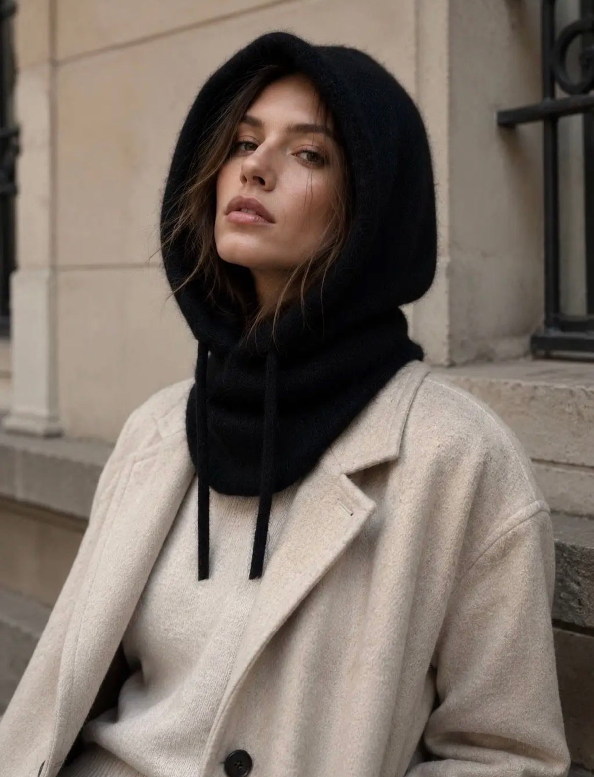 Anna - Black Hooded Balaclava