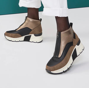 Rieker - N6352 Brown Zip Wedge Ankle Boot