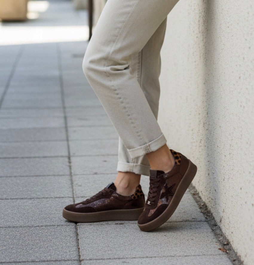 Meline - 525 SBT Brown/Leopard Platform Trainer