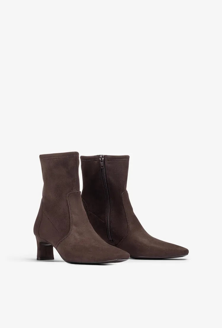 Unisa - Jarret Brown Kitten Heel Sock Boot