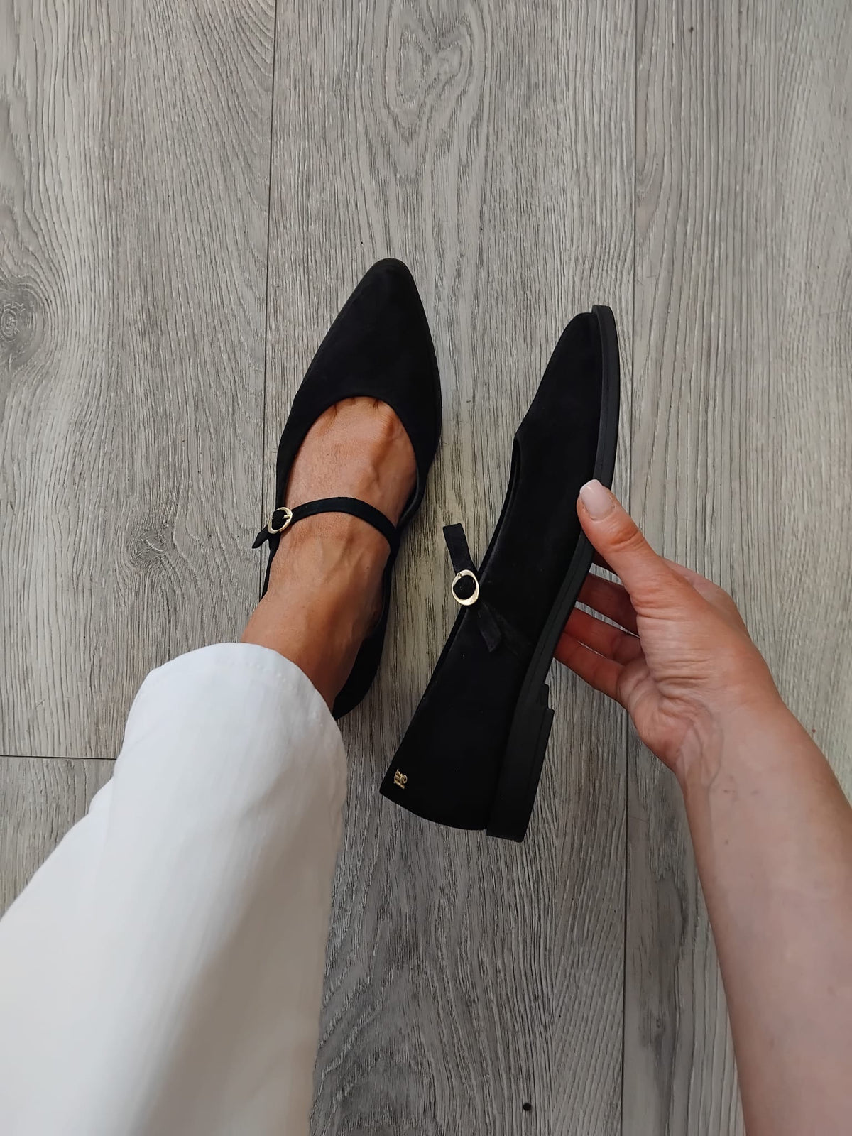 Paul Green - 1127-05 Black Suede Ballerina