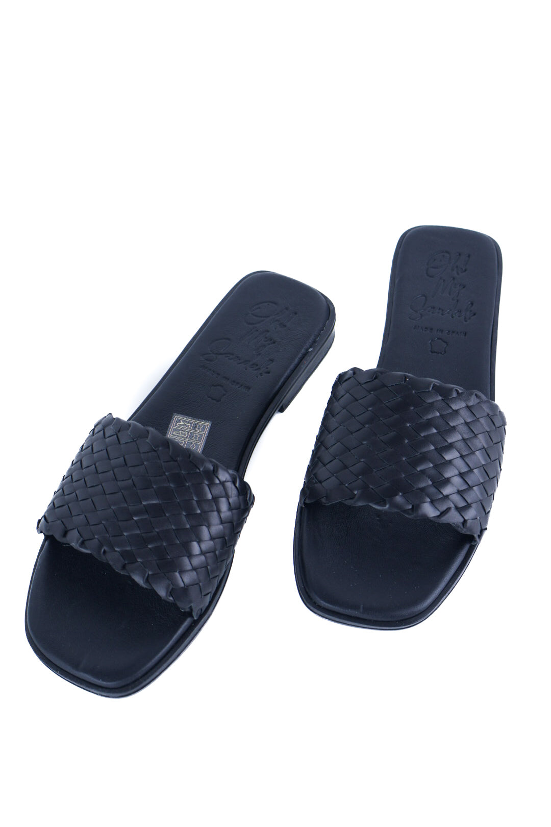 Oh My Sandals - 5829 Black Woven Slide