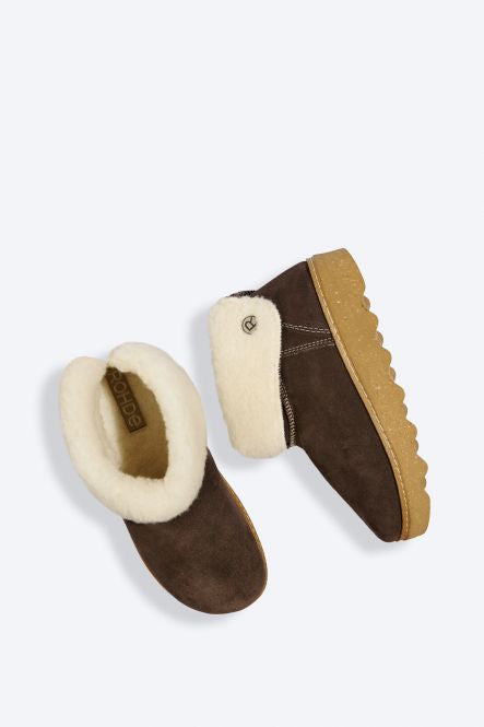 ROHDE - 6128 Brown Fur Lined Slipper
