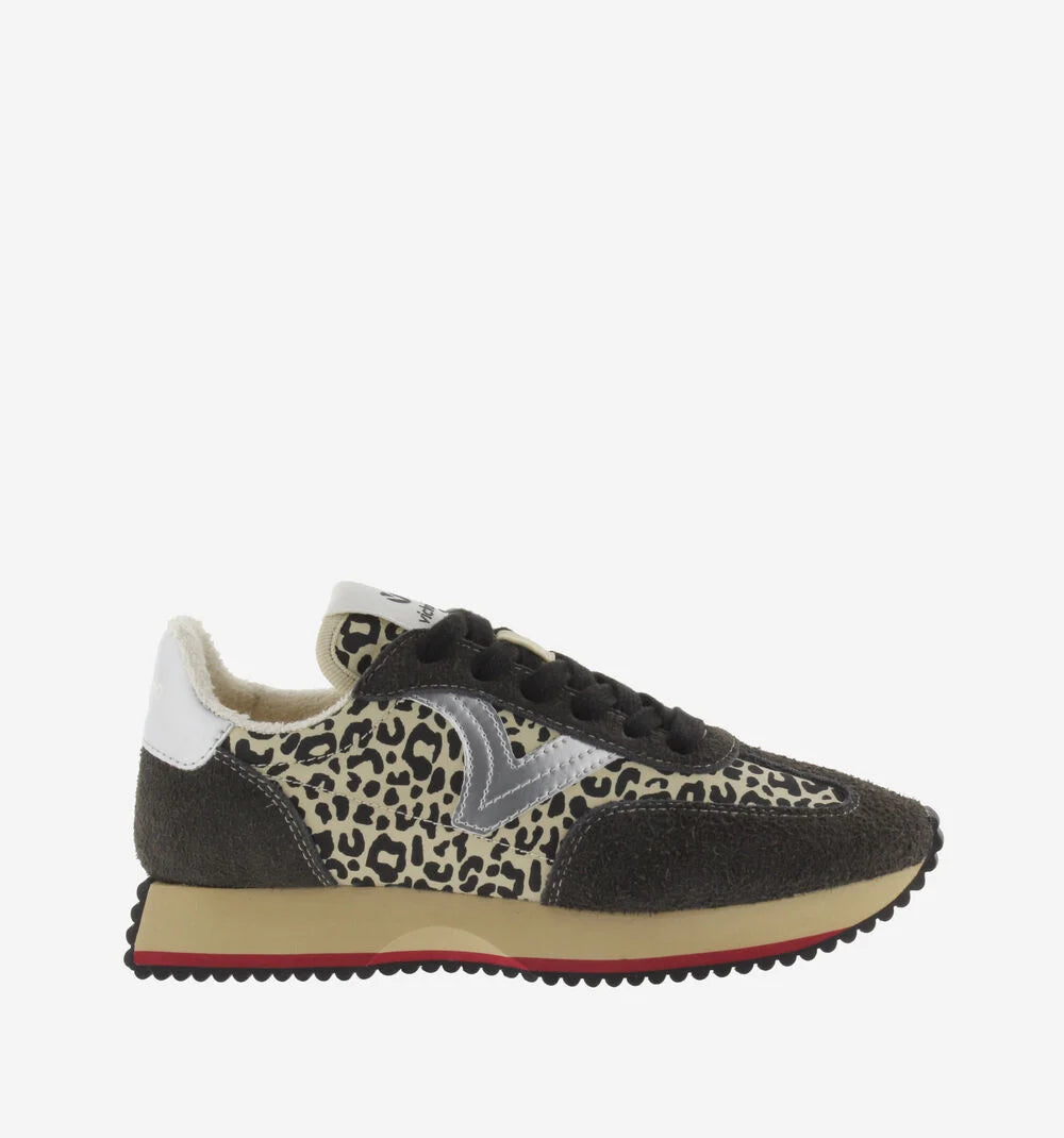 Victoria - 1 134116 Black and Cream Print Trainer