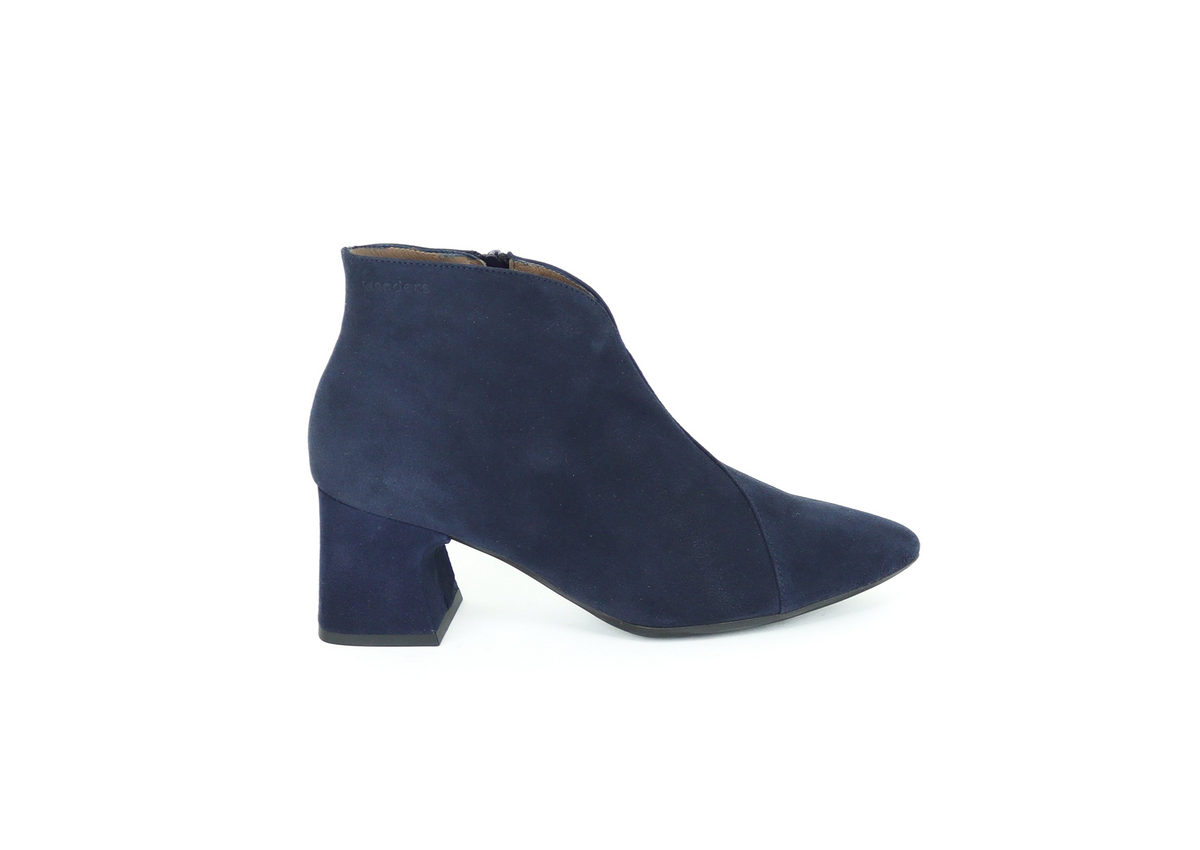 Wonders - I-9013 Navy Suede Ankle Boot