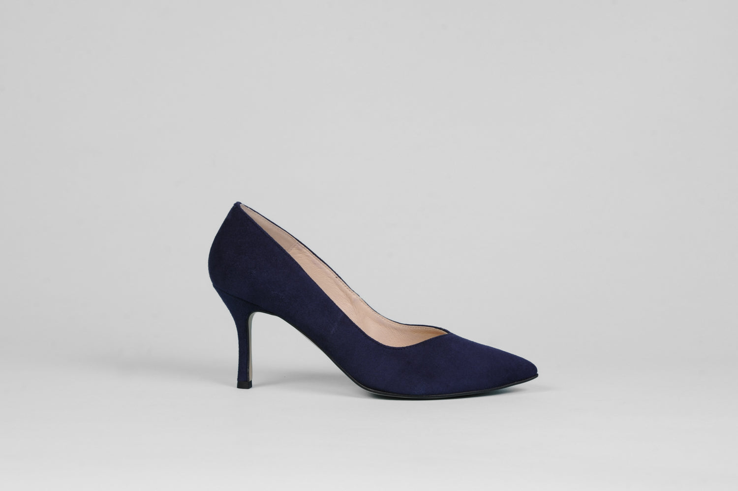 Rachels - Z6047 Navy Suede V Court Shoe