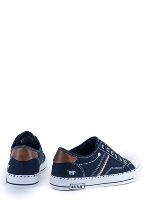 Mustang - 26M0152002 Navy Slip On Canvas Trainer
