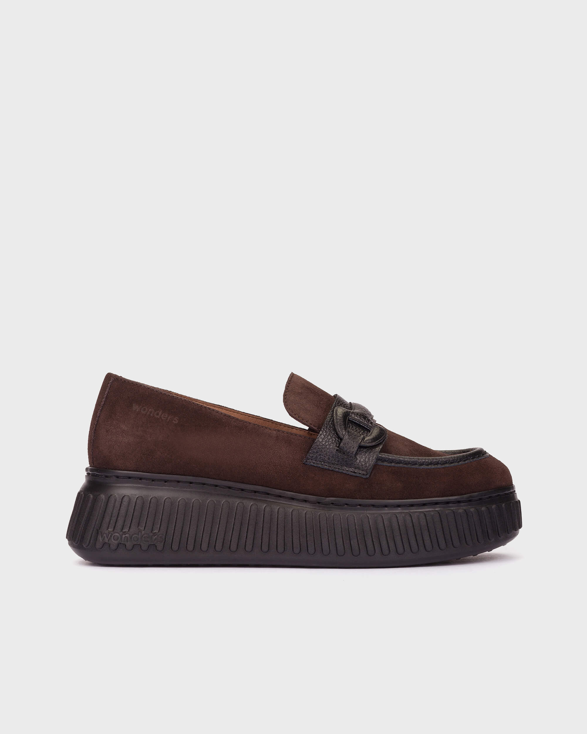 Wonders - A-5203 Brown Suede Wedge Loafer