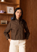 Anna - Brown Cropped Shirt