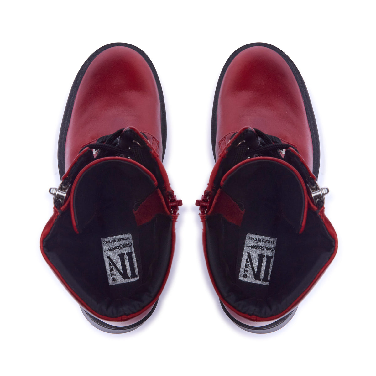 Carl Scarpa - Sabbati Red Platform Biker Boot