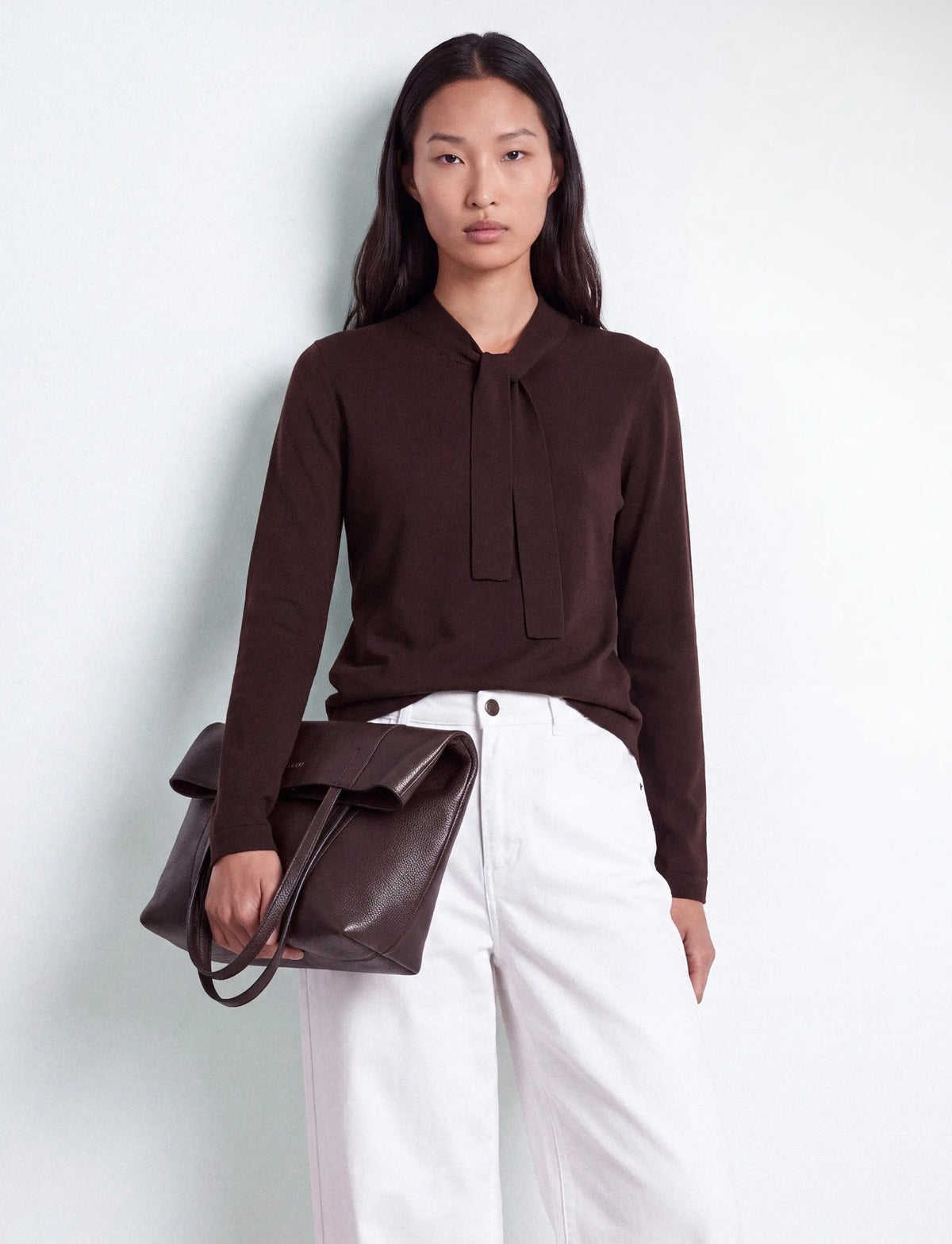 Anna - Brown Bow Jumper