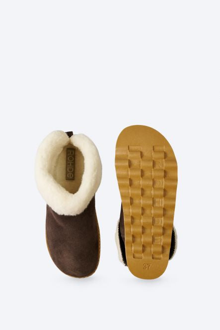 ROHDE - 6128 Brown Fur Lined Slipper