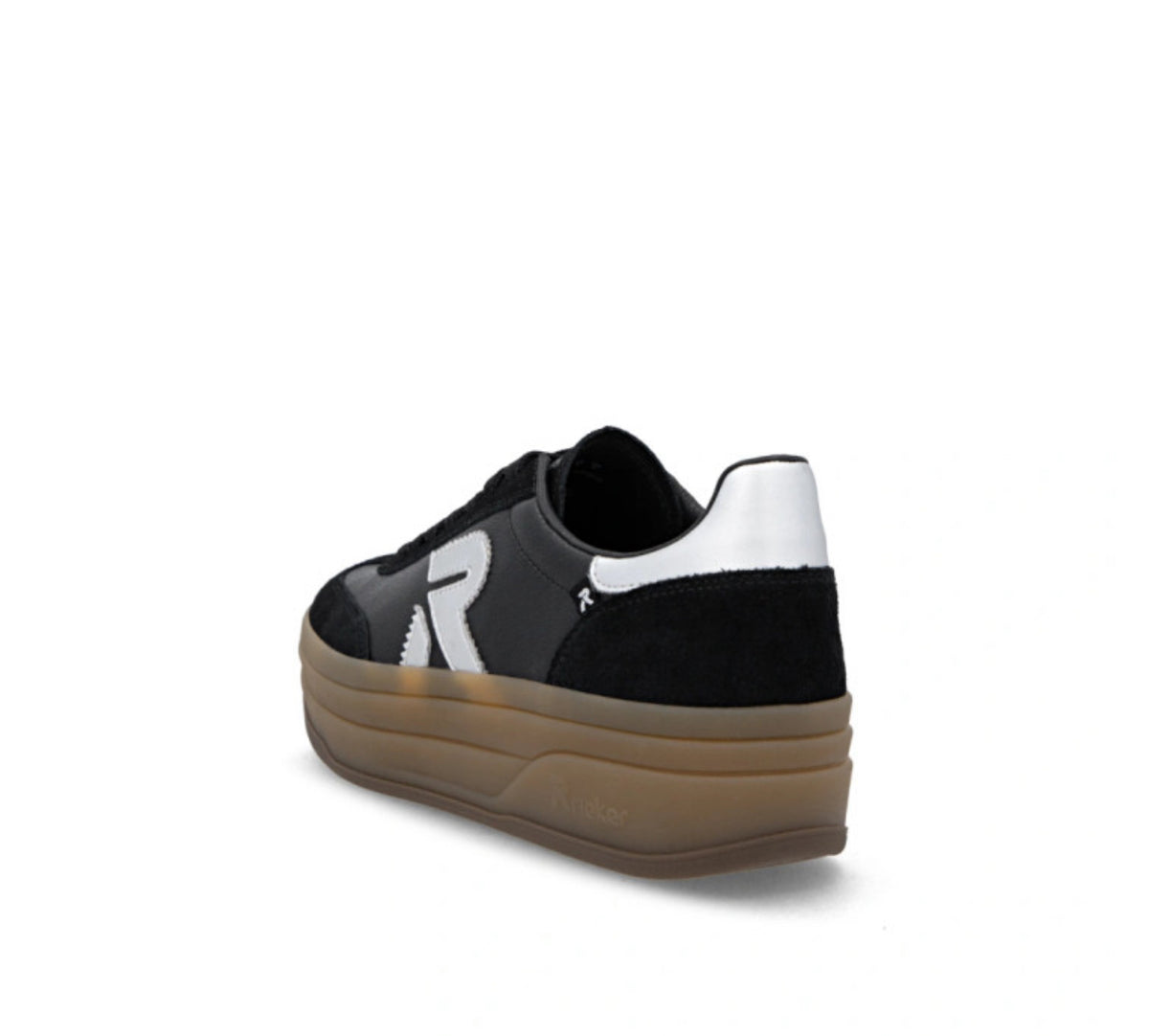 Rieker - W3700 Black and Silver Platform Trainer