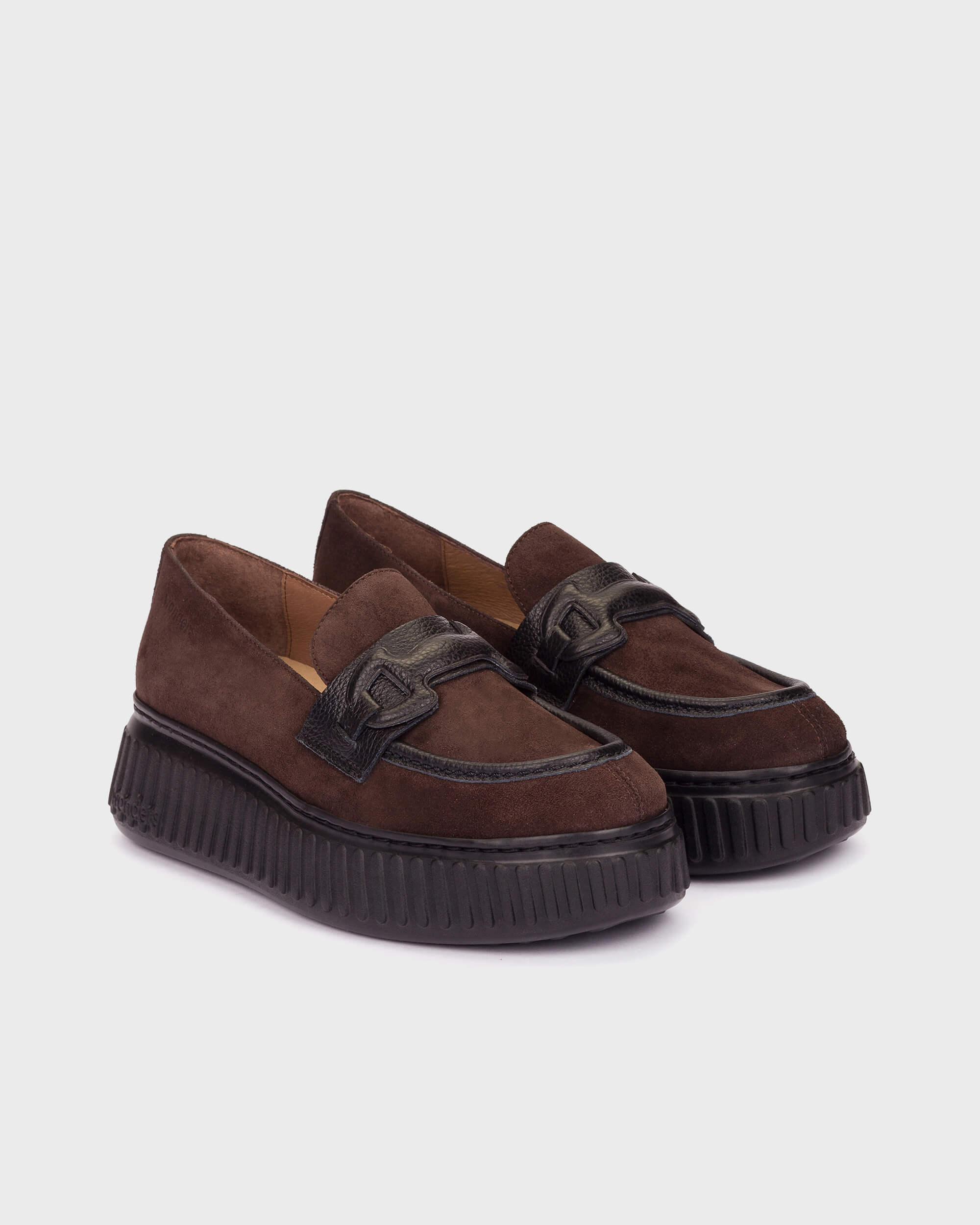 Wonders - A-5203 Brown Suede Wedge Loafer