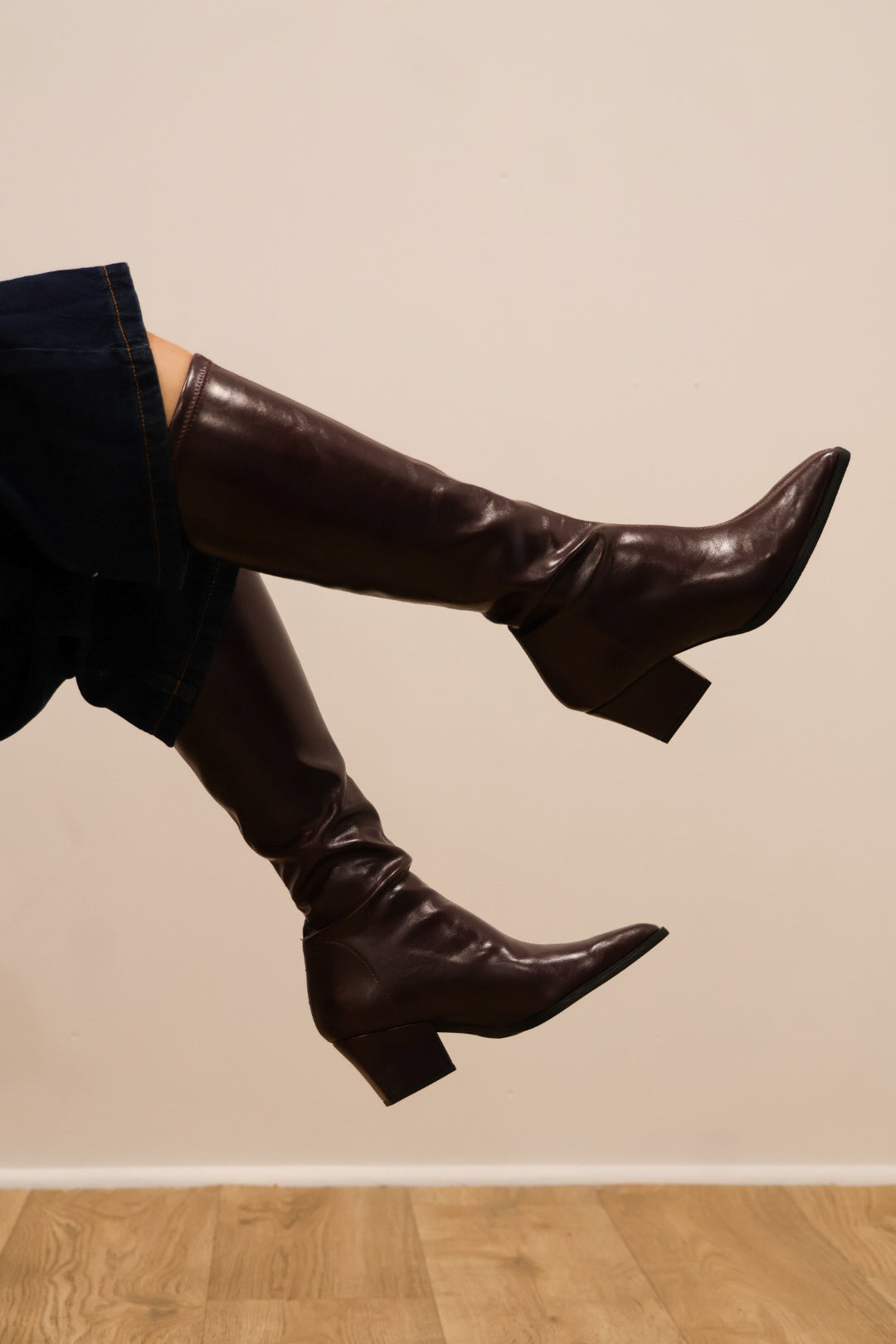 Miss Elastic - 75375 Burgundy Knee High Sock Boots