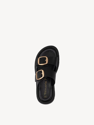 Tamaris - 27239 Black Double Buckle Mule