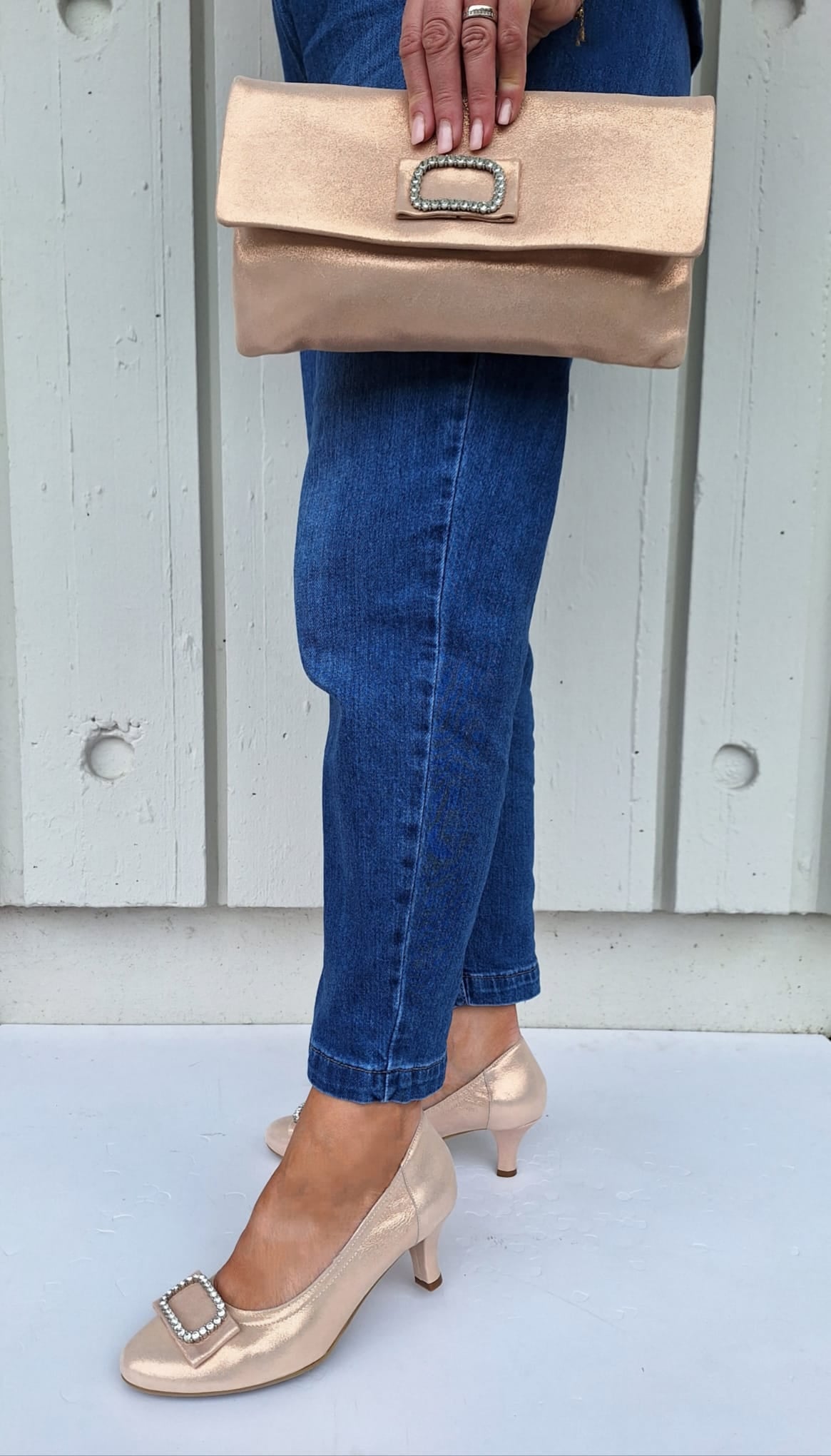 Le Babe - 3037 Dusky Pink Diamonte Kitten Heel