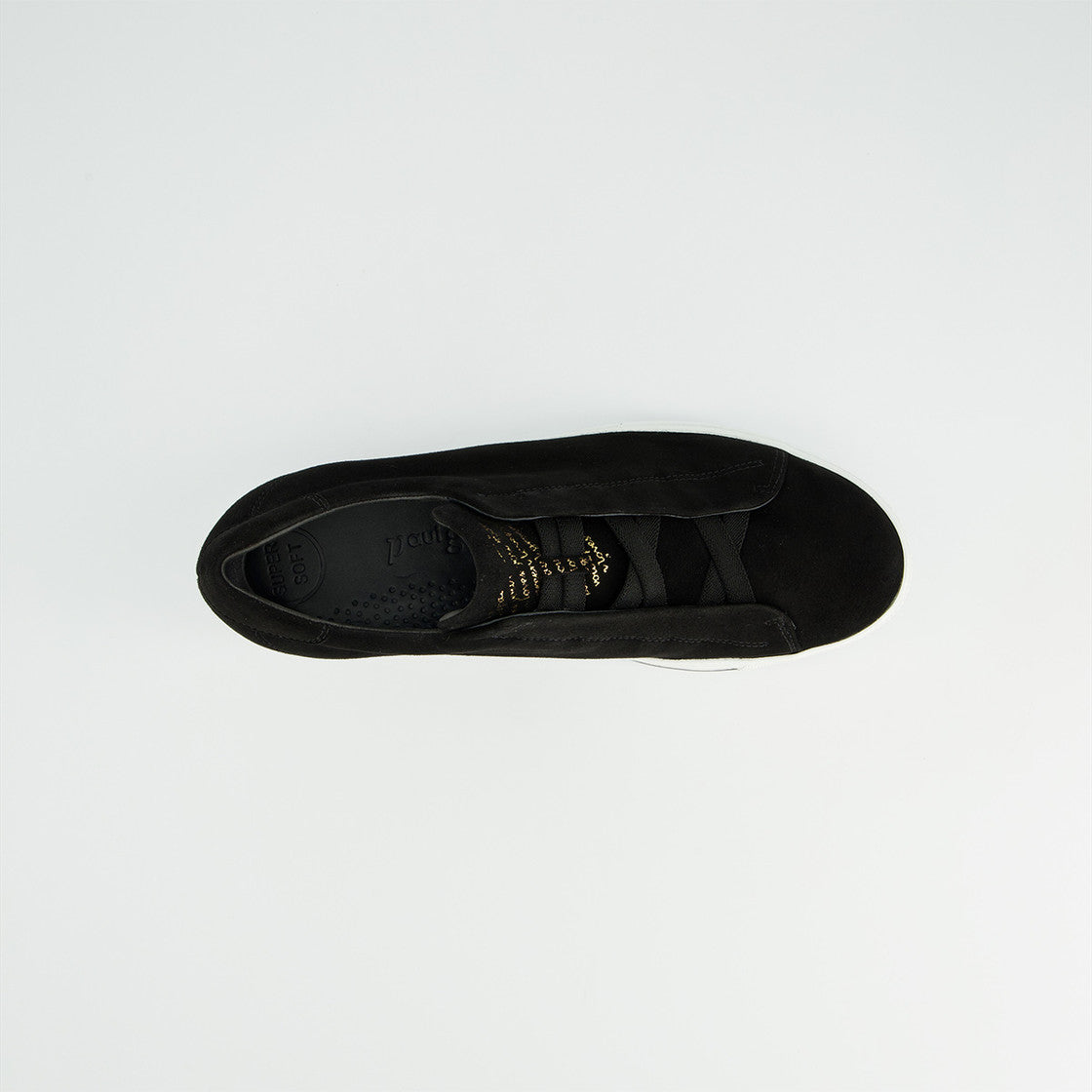 Paul Green - 5529 Black Suede Slip On Trainer