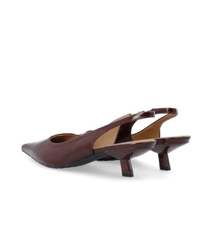 Bianco - 11241276 Burgundy Kitten Heel Slingback