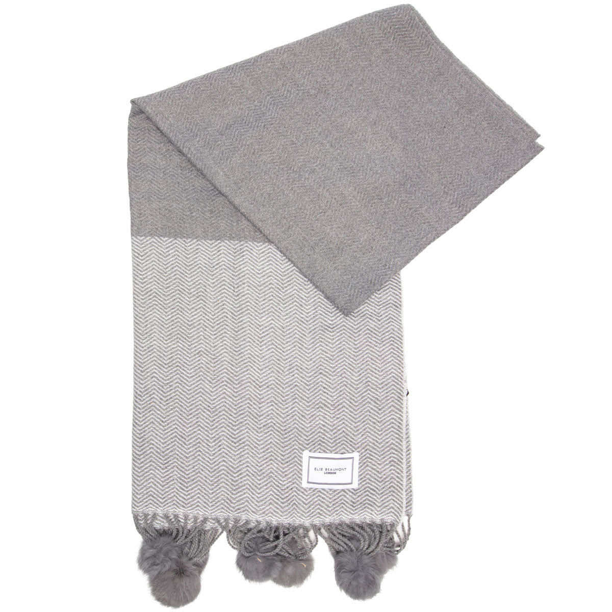 Elie Beaumont - Grey Pom Pom Scarf