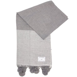Elie Beaumont - Grey Pom Pom Scarf