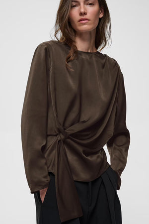 Inwear - Satine Brown Satin Top