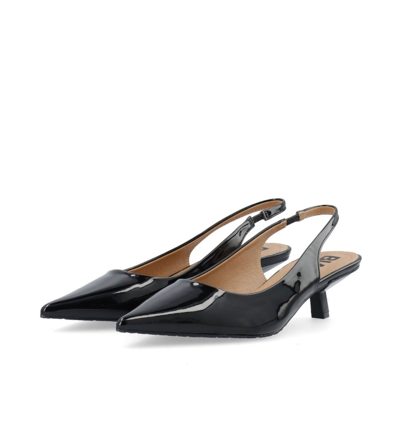 Bianco - 11241276 Black Kitten Heel Slingback