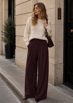Anna - Burgundy Wide Leg Trousers