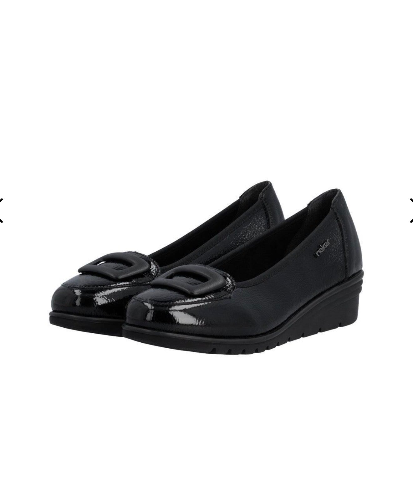 Rieker - L5362 Black Patent Wedge Loafer