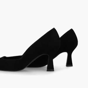 Lodi - Genius Black Suede Court Shoe