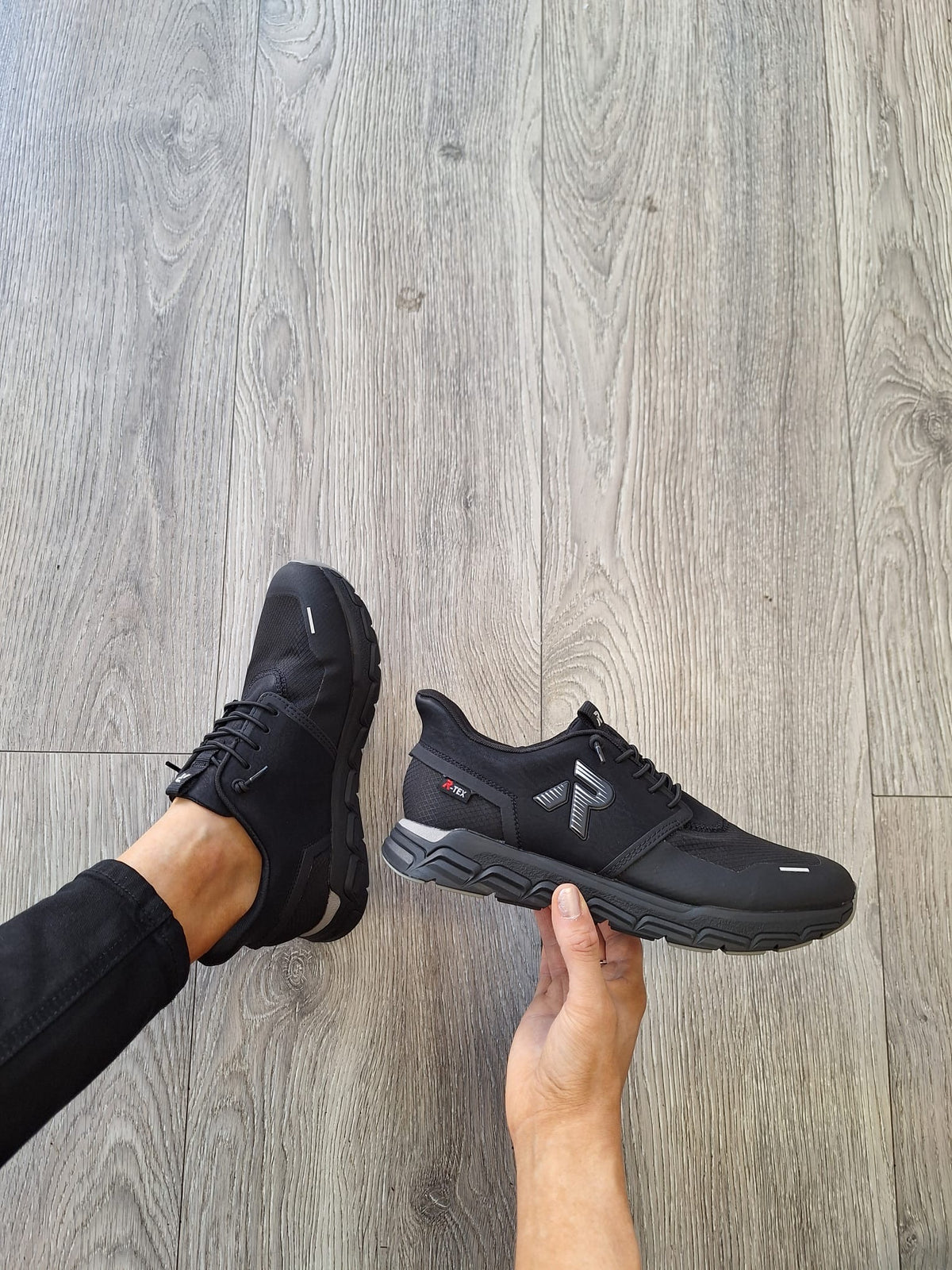 Rieker - M9051 Black Tex Slip On Trainer