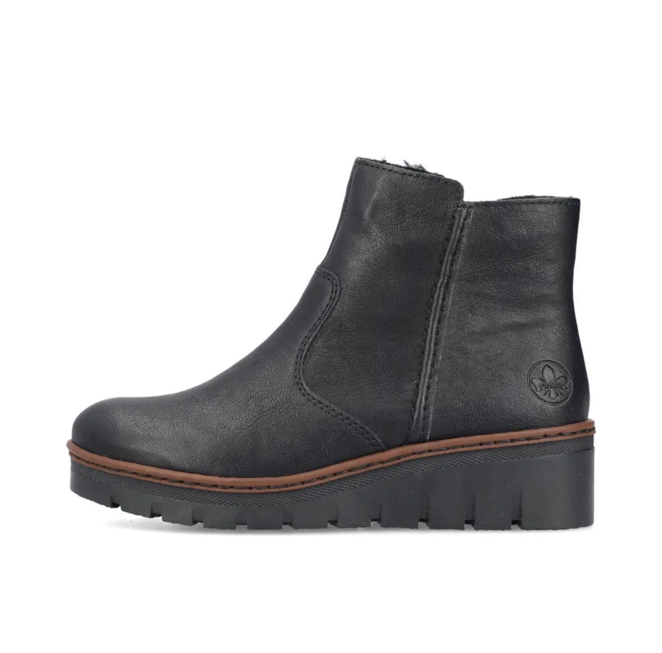 Rieker - X9165 Black Wedge Ankle Boot