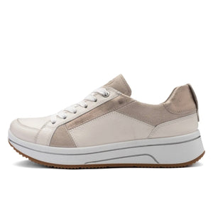 Ara - 27512 Cream Zip Wedge Trainer