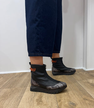 Jose Saenz - 2269 Black Snake Sock Ankle Boot