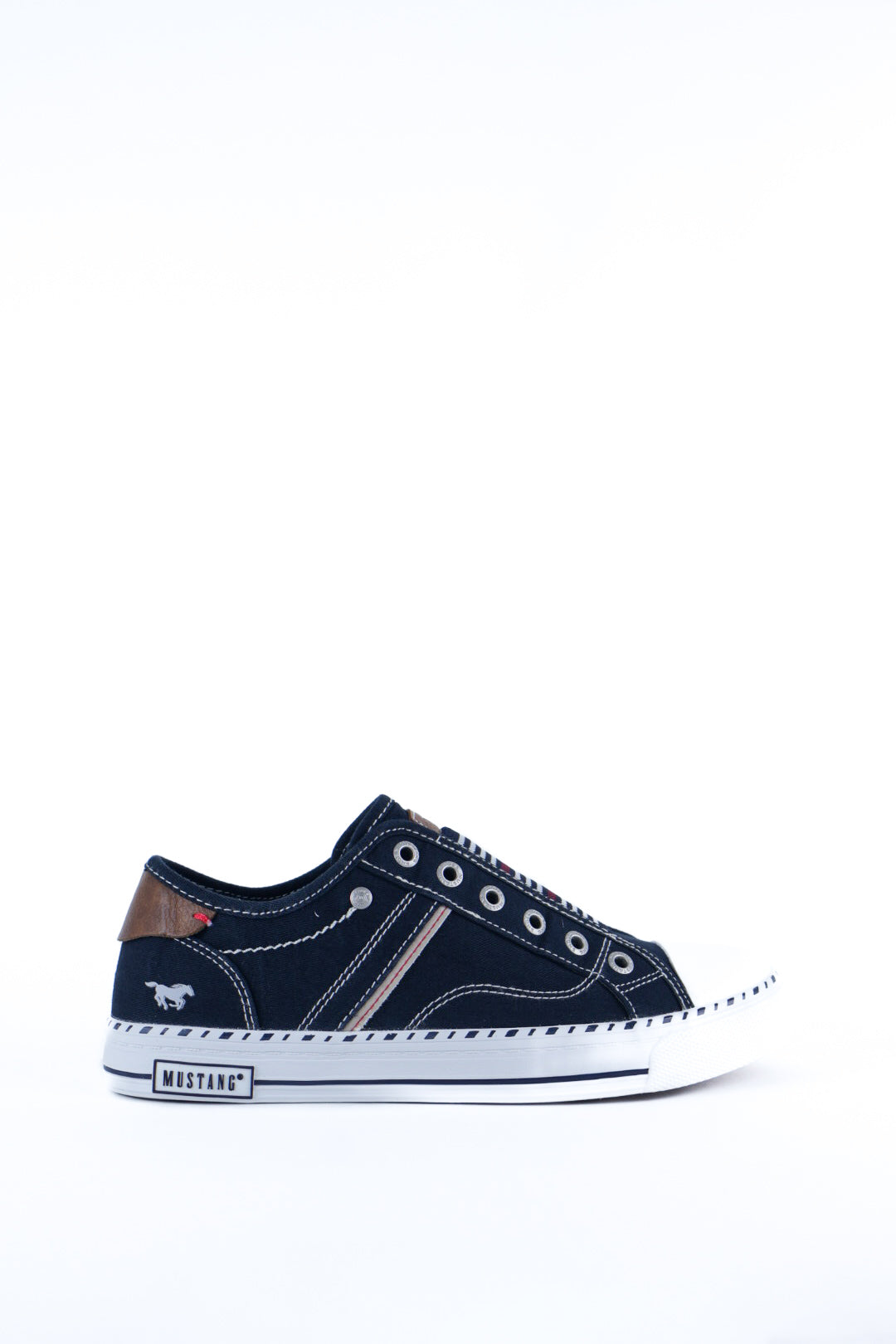 Mustang - 26M0152002 Navy Slip On Canvas Trainer