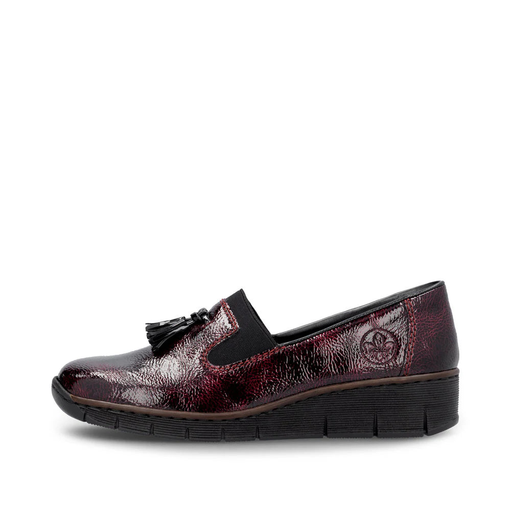 Rieker - 53751 Burgundy Wedge Loafer