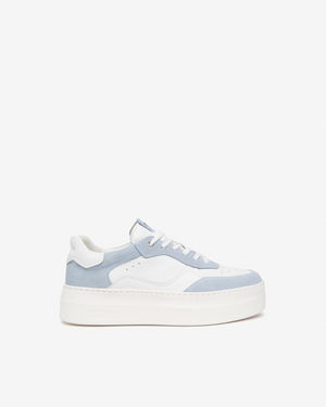 Nerogiardini - E615313D White/ Blue Platform Trainer